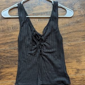 Black Lace Up Tank